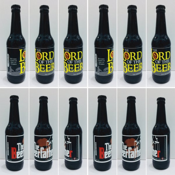 Pack 12 unids. Negras - 6 Beerfahter ( Black Ipa) + 6 Lord of the Beer (Stout)