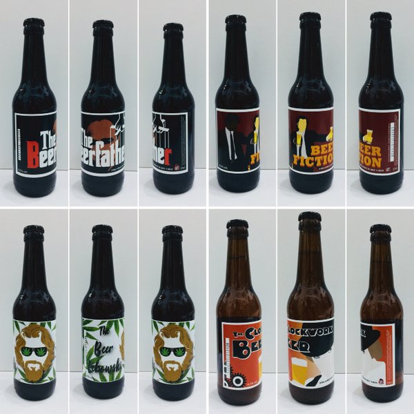 Pack 12 unids. 3 Beerfather + 3 Beer Fiction + 3 Beer Lebowski  + 3 Clockwork Beer