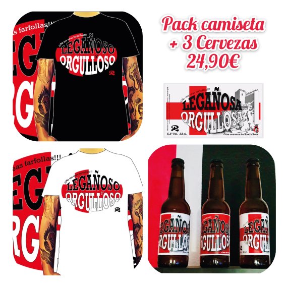 Pack Camiseta + 3 Cervezas "Legaños@ y Orgullos@"