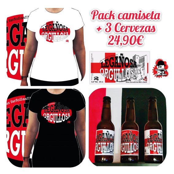 Pack Camiseta + 3 Cervezas "Legaños@ y Orgullos@"