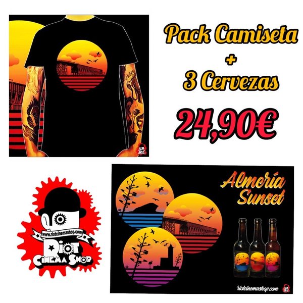 Pack Camiseta + 3 cervezas Mixtas Almeria Sunset "Cable Inglés"