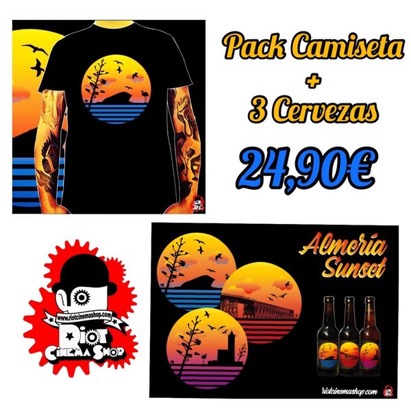 Pack Camiseta + 3 cervezas Mixtas Almeria Sunset "Monsul"